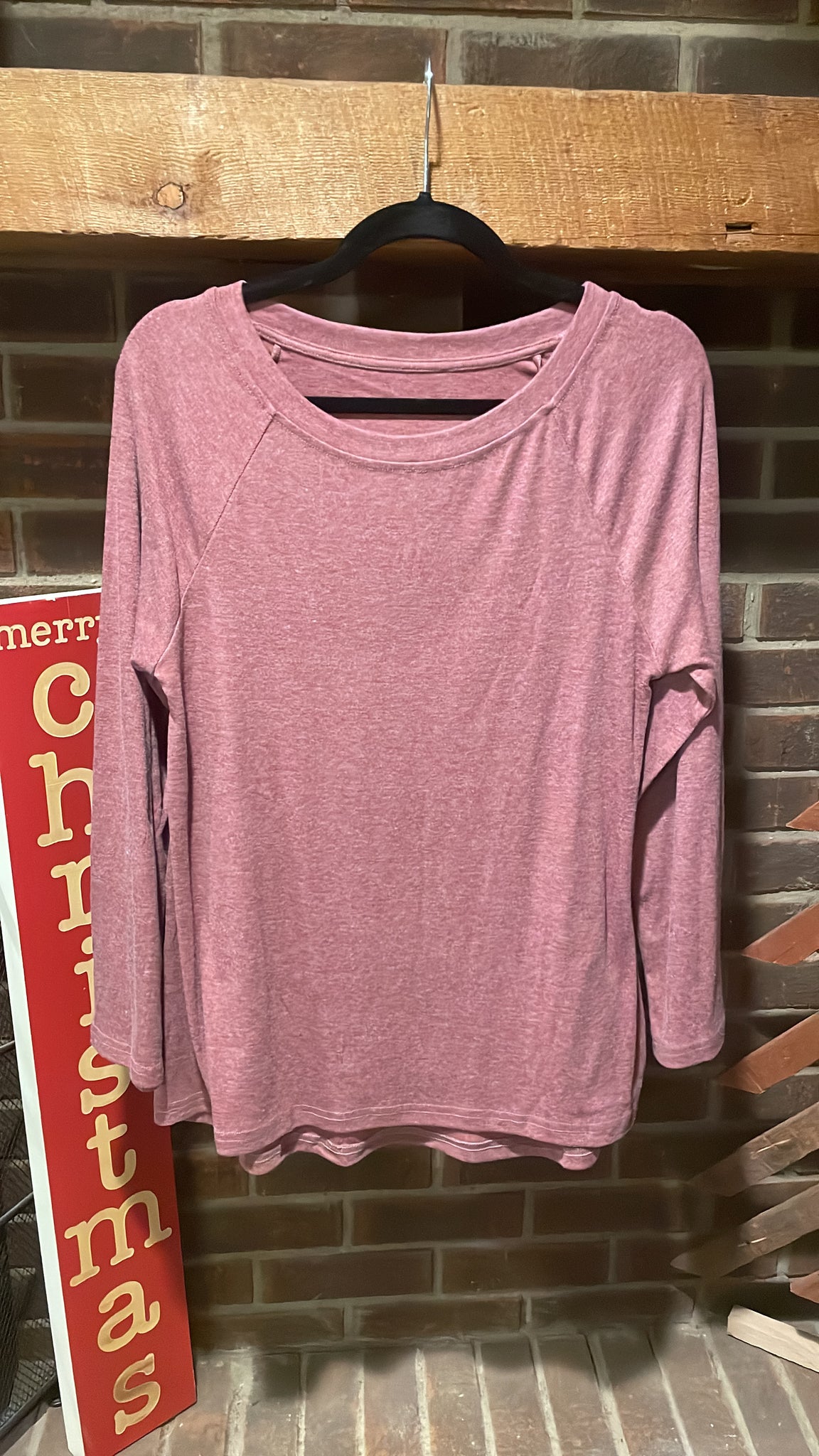 Heather Maroon Long Sleeve