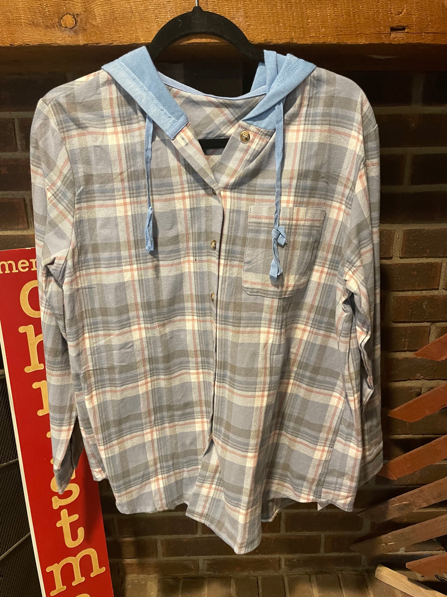 Blue plaid Light-weigh coat