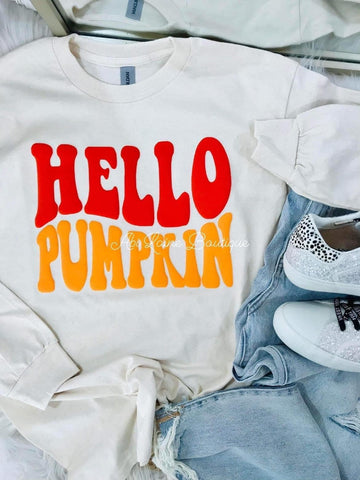Hello pumpkin - puff print