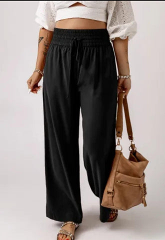 Black wide leg pants