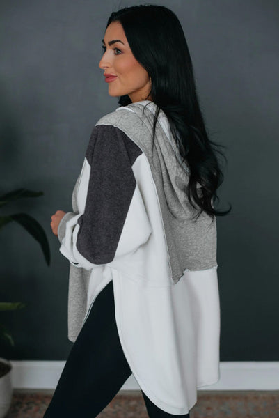 Gray Colorblock Hoodie