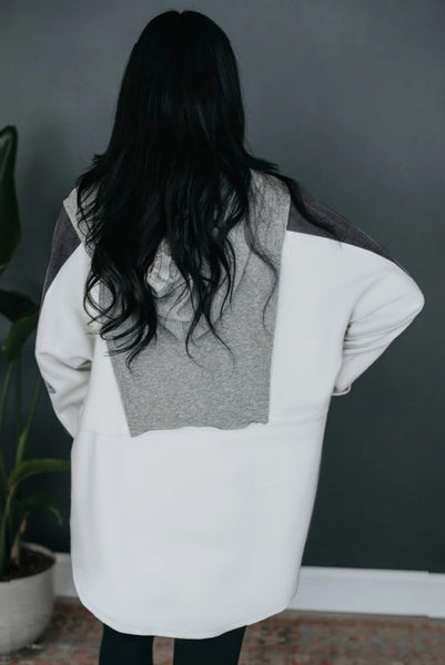 Gray Colorblock Hoodie