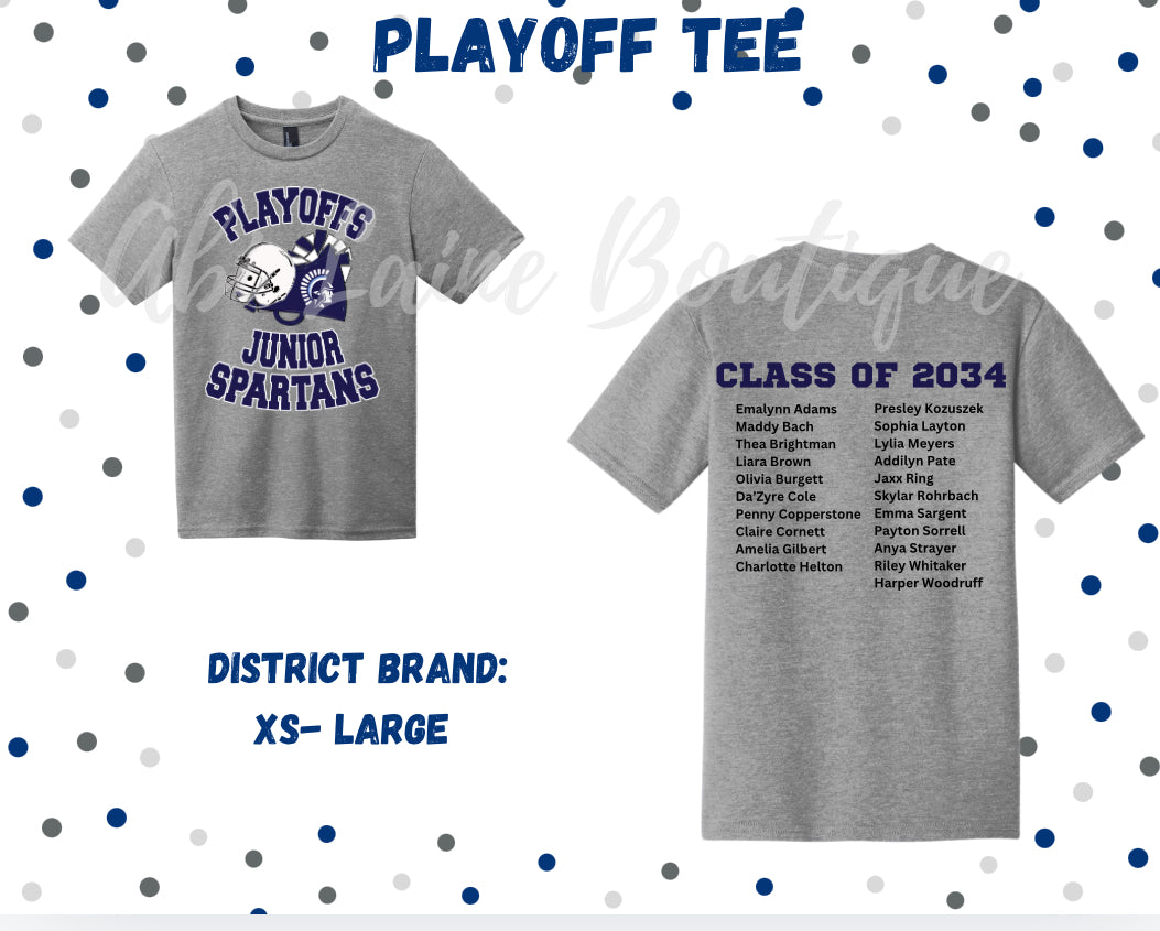 Junior Spartan playoff CHEER T-shirt (ADULT)