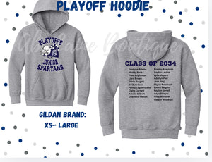 Junior Spartan playoff CHEER HOODIE (YOUTH)