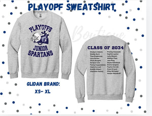 Junior Spartan playoff CHEER Sweatshirt (YOUTH)