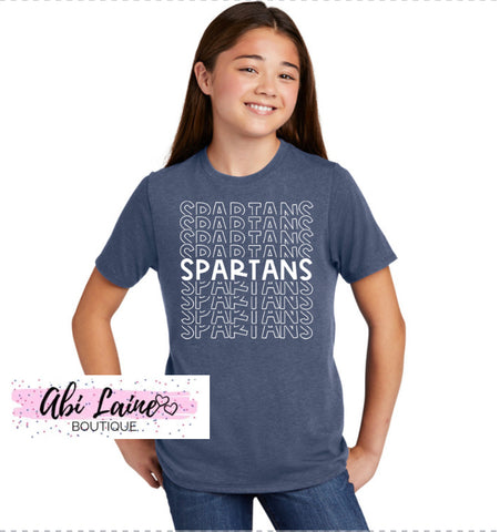 2023 Youth Stacked Spartan T-Shirt