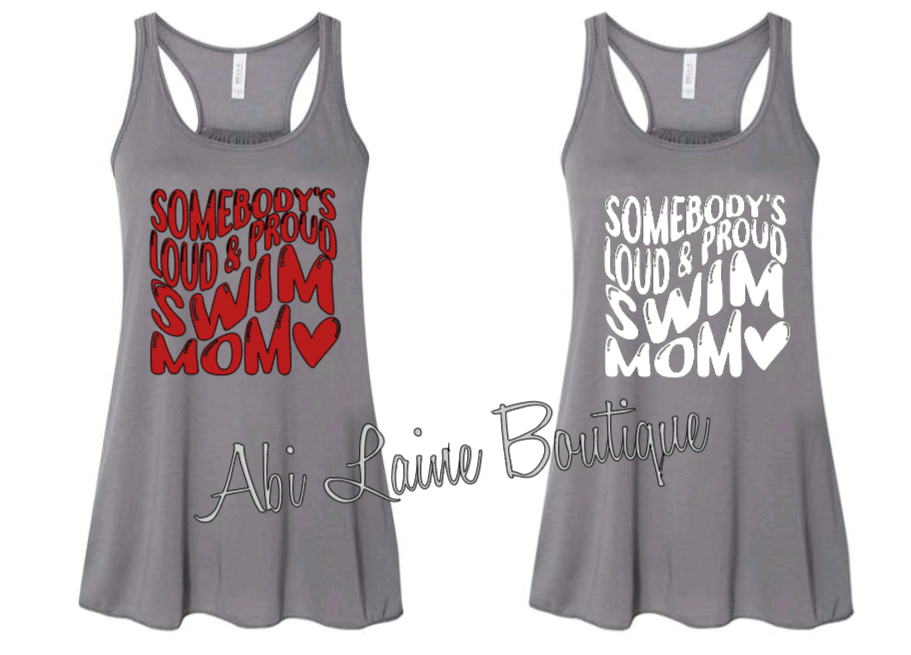 Somebody's Loud Mouth Swim Mom Tanks