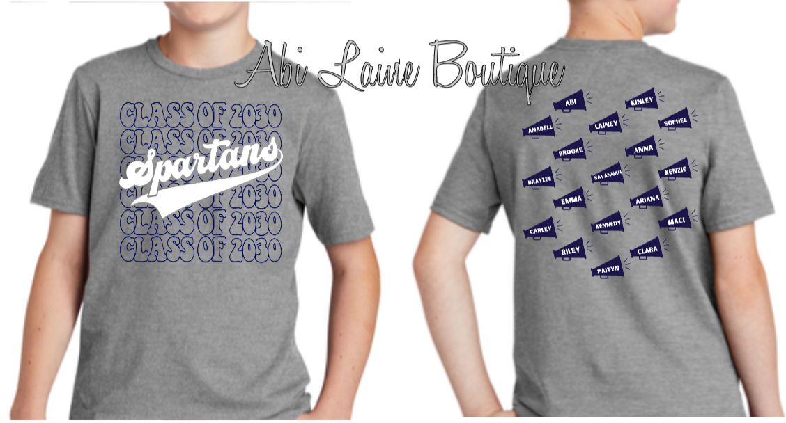 Spartans Class of 2030 WITH back design (Fundraiser)