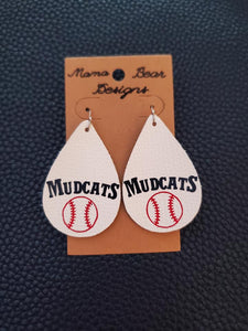 Mudcats Baseball Earrings