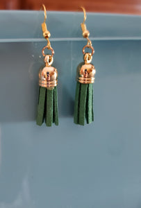 Green Fringe Earrings