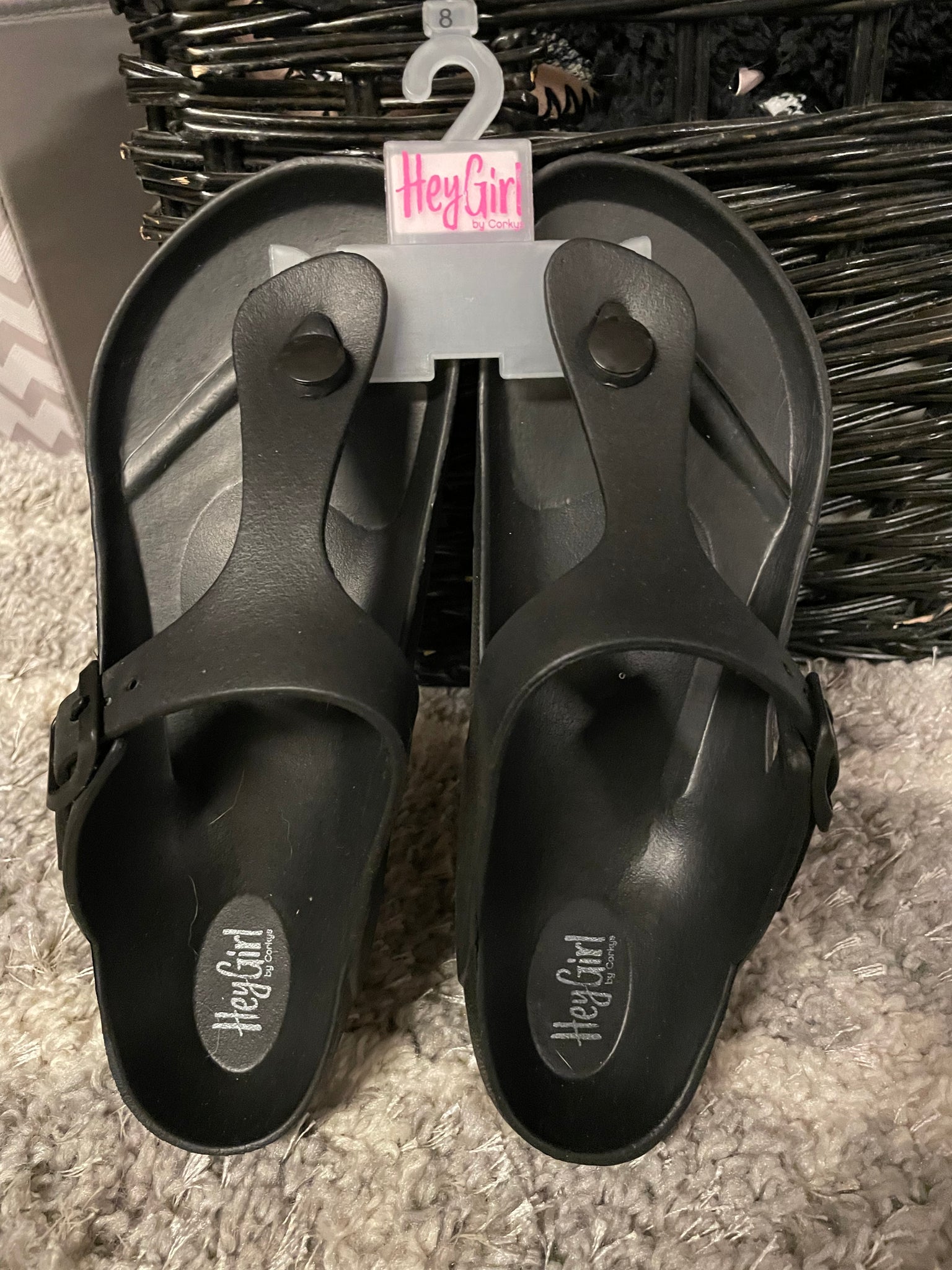 Hey Girl Black Sandals