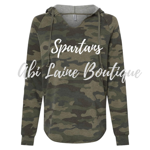 Ladies Spartan Camo Hooded Sweatshirt