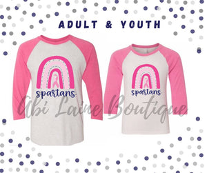 Spartans Breast Cancer Awareness Raglans