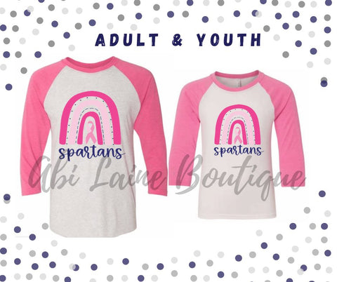Spartans Breast Cancer Awareness Raglans
