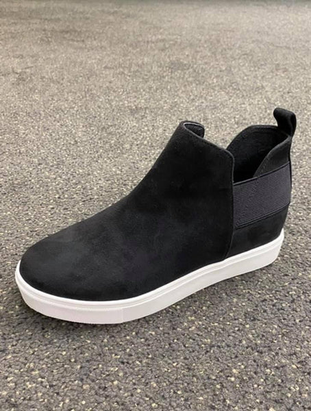 Black Wedge Sneakers