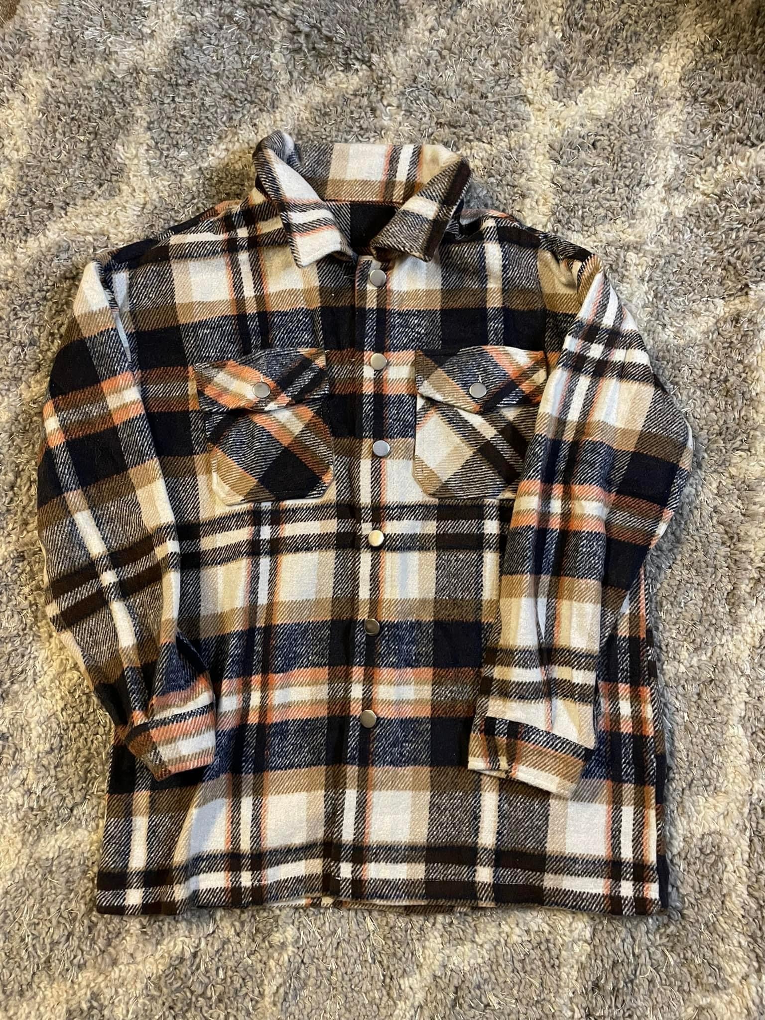 Navy Plaid Shacket