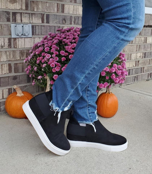 Black Wedge Sneakers