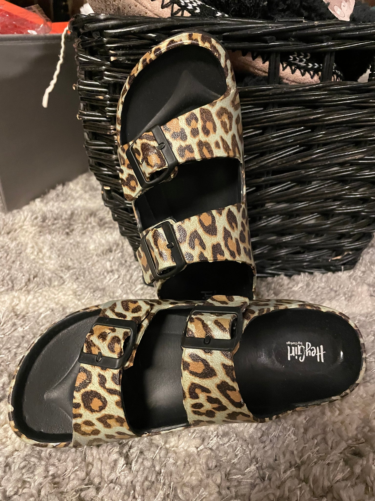 Ladies clearance leopard sandals