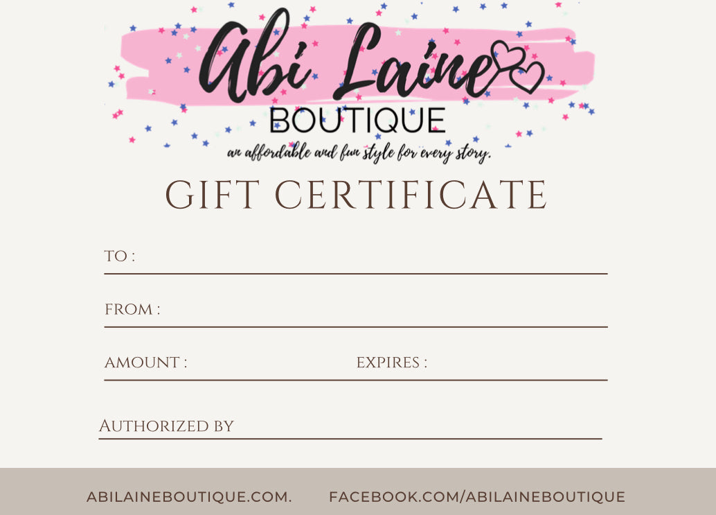 Abi Laine Boutique Gift Card