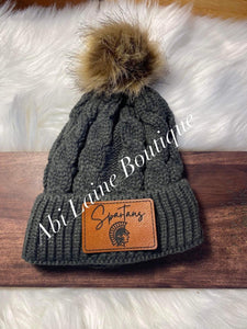 Ladies Spartan Pom Beanie w Patch